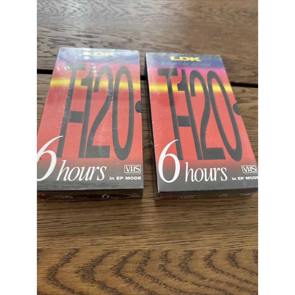 Sealed Blank VHS Tapes 6 Hours (EP) Brilliant Color & Sound LDK T-120: Lot of 4